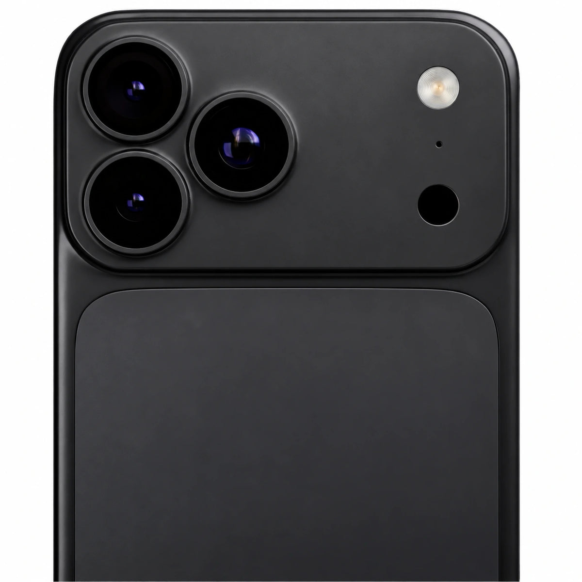 Midnight Black magnetic protective phone backplate showing camera rim coverage #color_Midnight Black