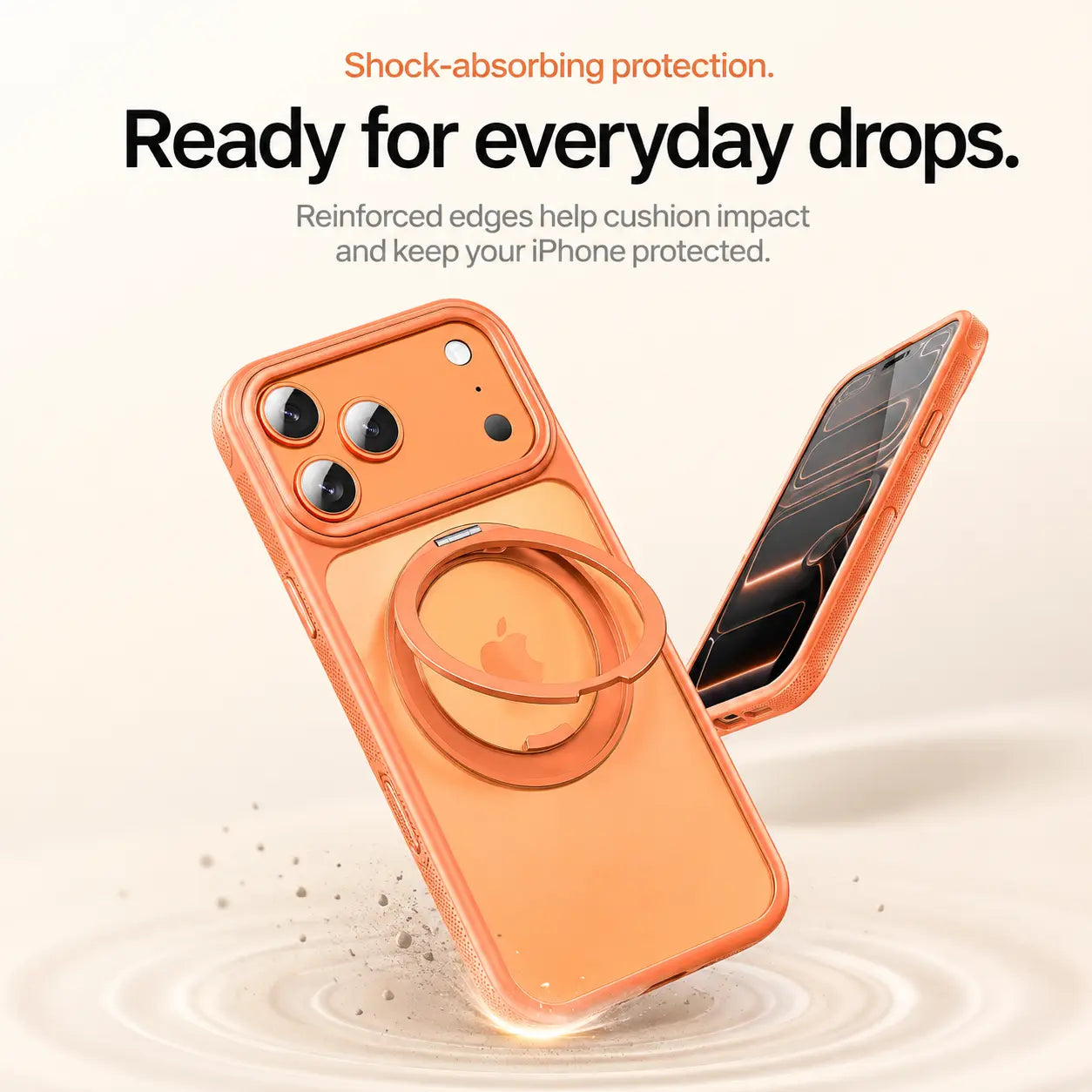 Shock absorbing iPhone case with reinforced corner design