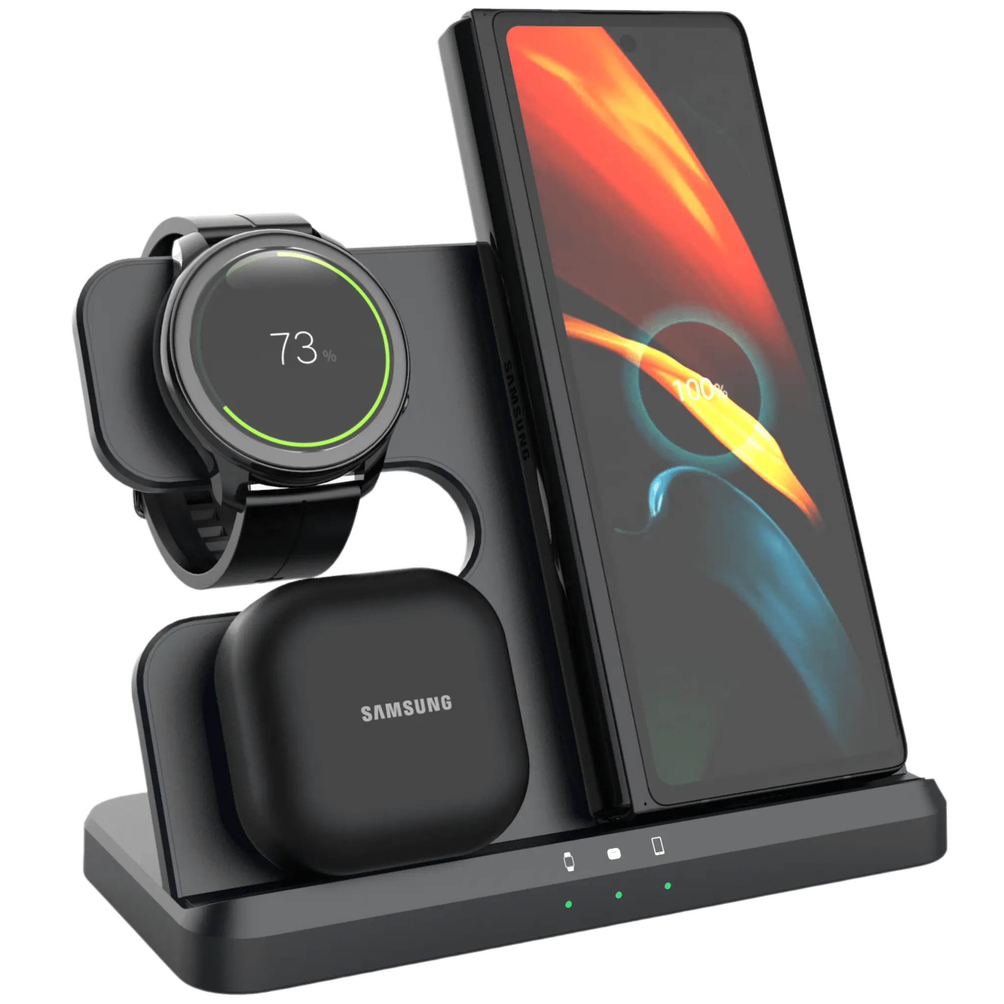 3 in 1 Samsung Wireless Charging Station for Samsung Galaxy S23 Ultra, Samsung Watch 5 Pro, Samsung Buds from Evolved Chargers