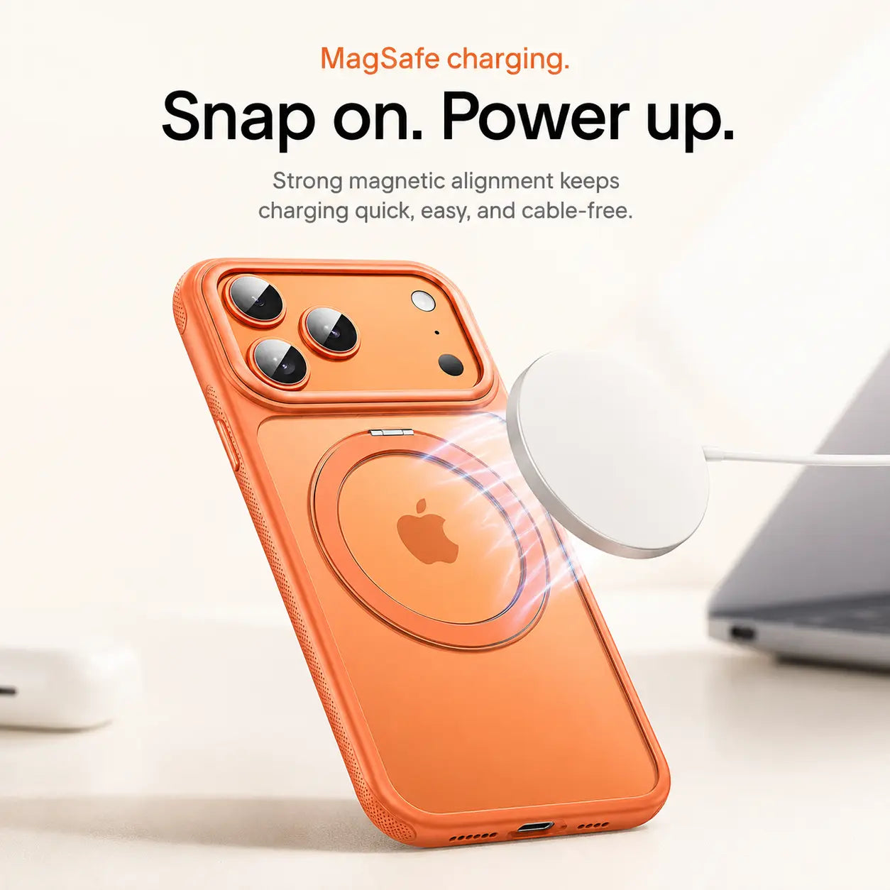 Frosted MagSafe iPhone case with slim protective frame
