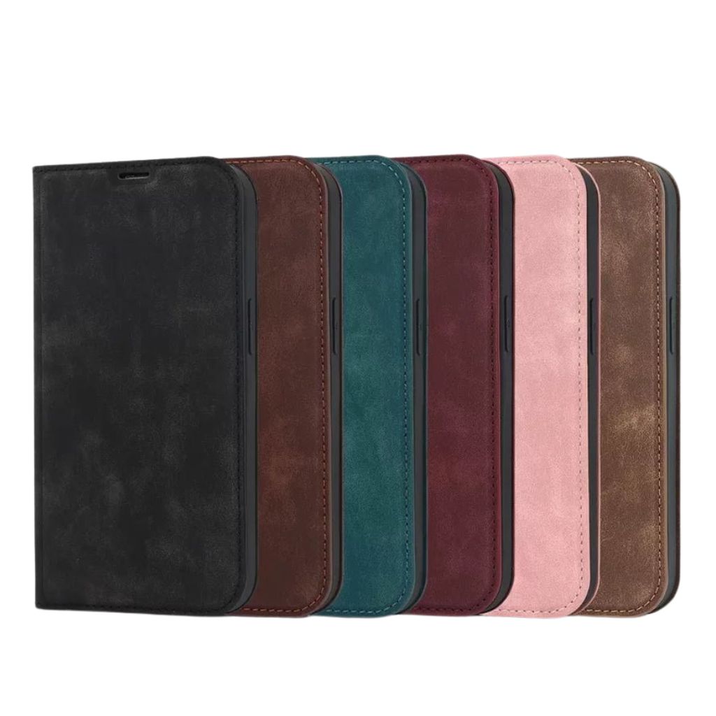 Magnetic Flip Wallet Leather Case