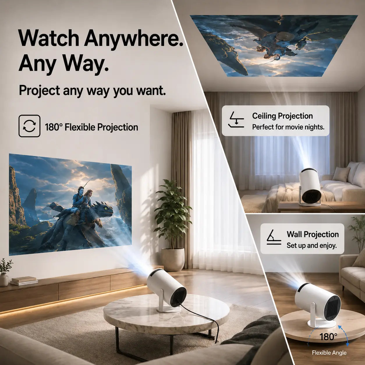 Portable mini projector with Bluetooth connectivity